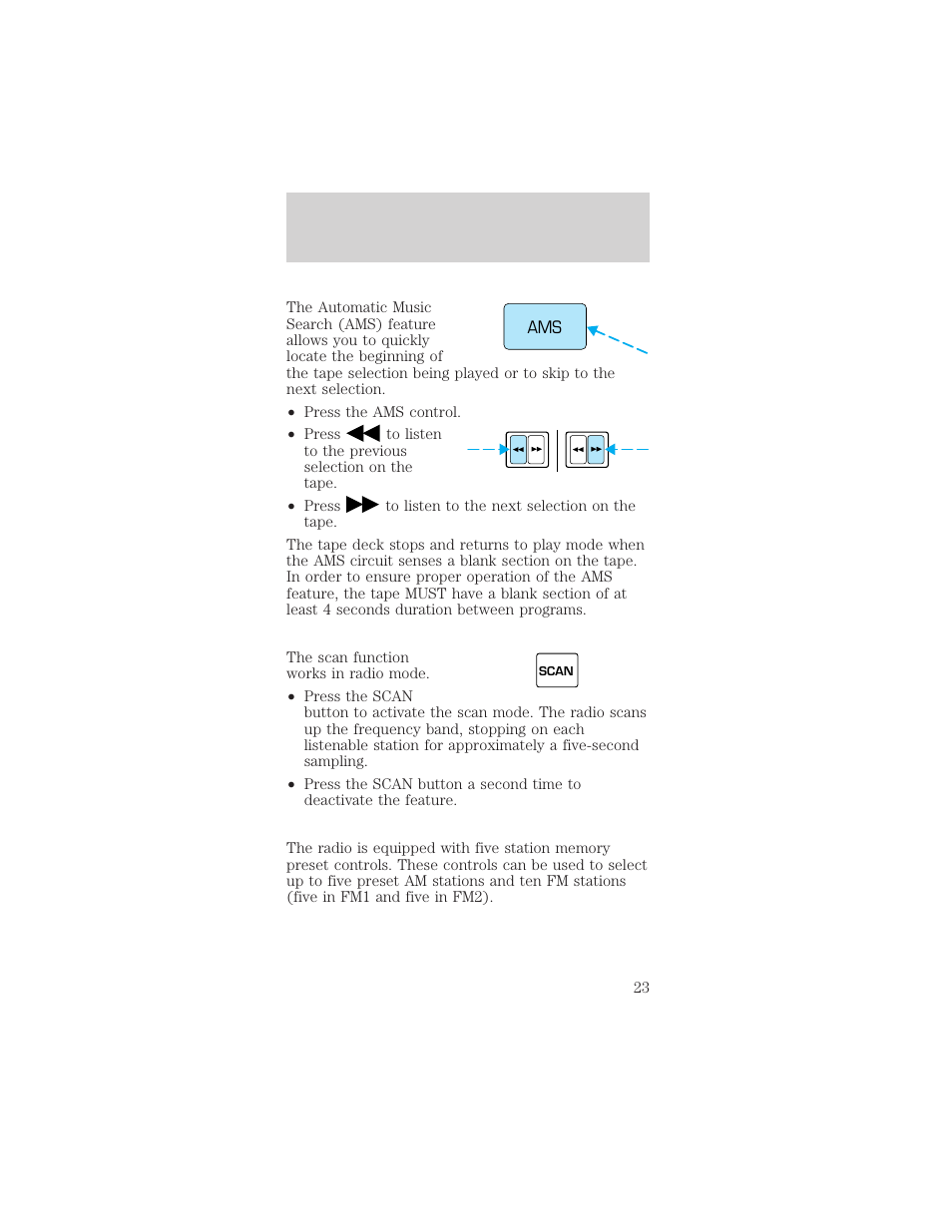 Controls and features | FORD 1999 Mustang User Manual | Page 23 / 216