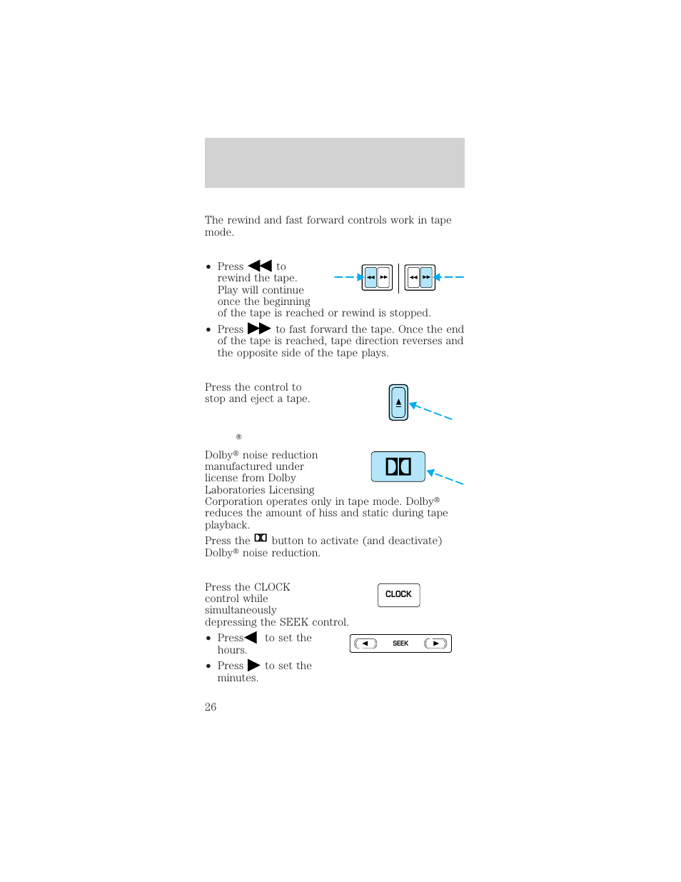 Controls and features | FORD 1999 Mustang User Manual | Page 26 / 216