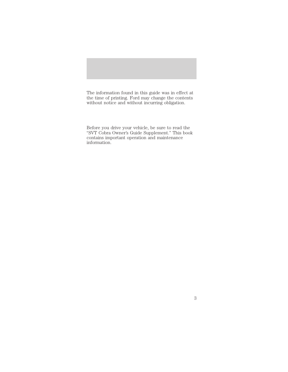 Introduction | FORD 1999 Mustang User Manual | Page 3 / 216