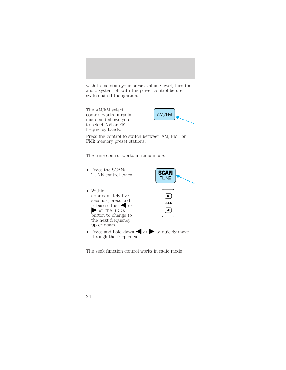 Controls and features | FORD 1999 Mustang User Manual | Page 34 / 216