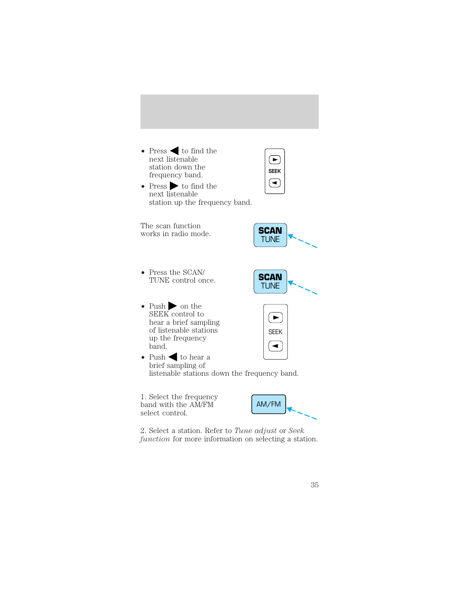 Controls and features | FORD 1999 Mustang User Manual | Page 35 / 216