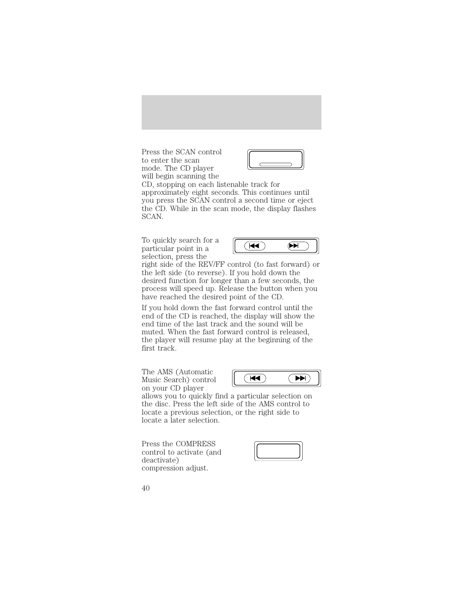 Controls and features | FORD 1999 Mustang User Manual | Page 40 / 216