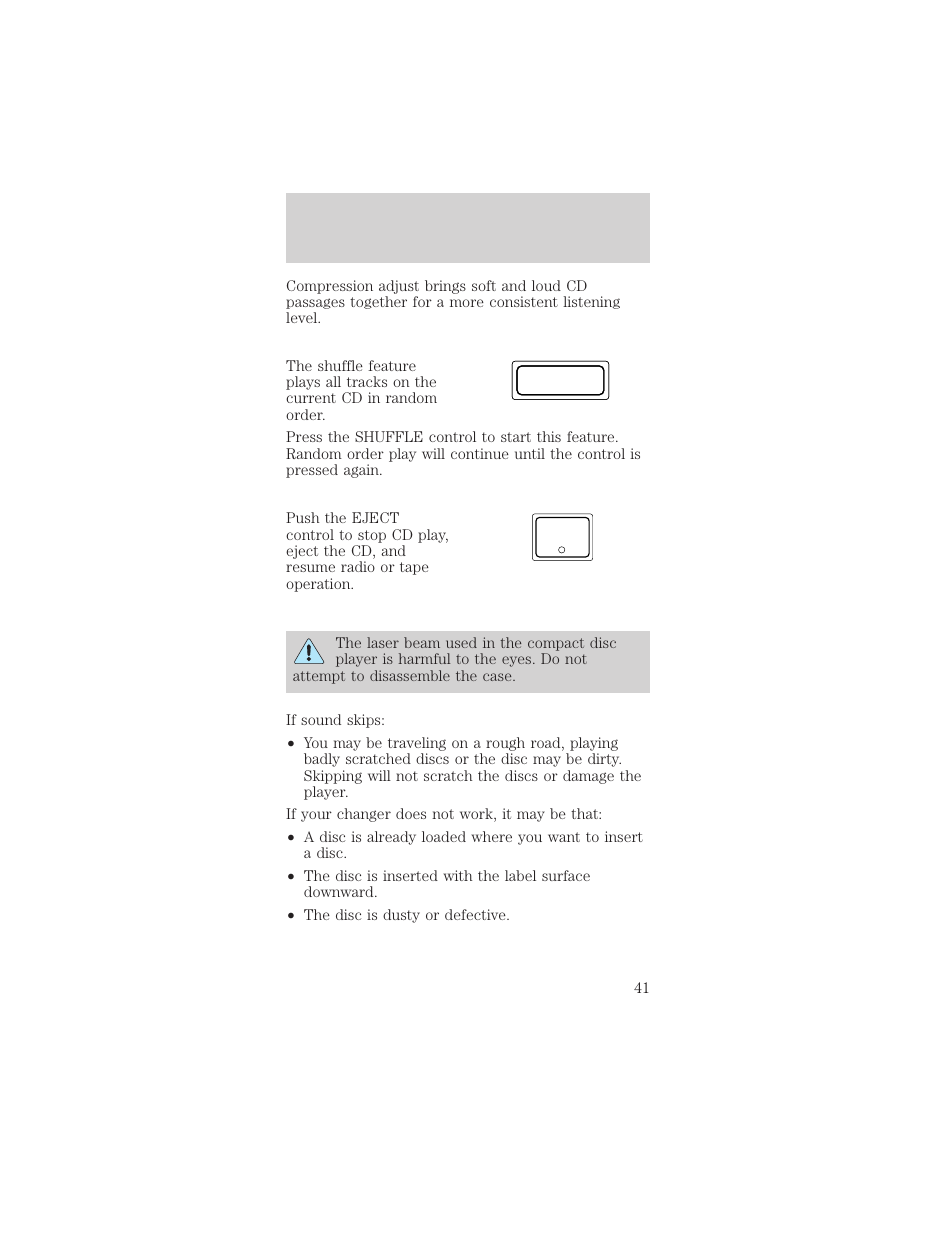 Controls and features | FORD 1999 Mustang User Manual | Page 41 / 216
