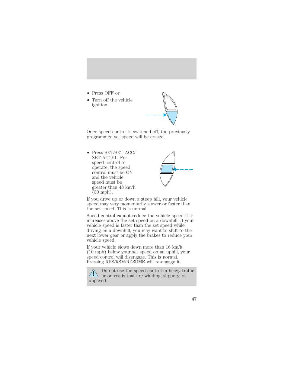 Controls and features | FORD 1999 Mustang User Manual | Page 47 / 216