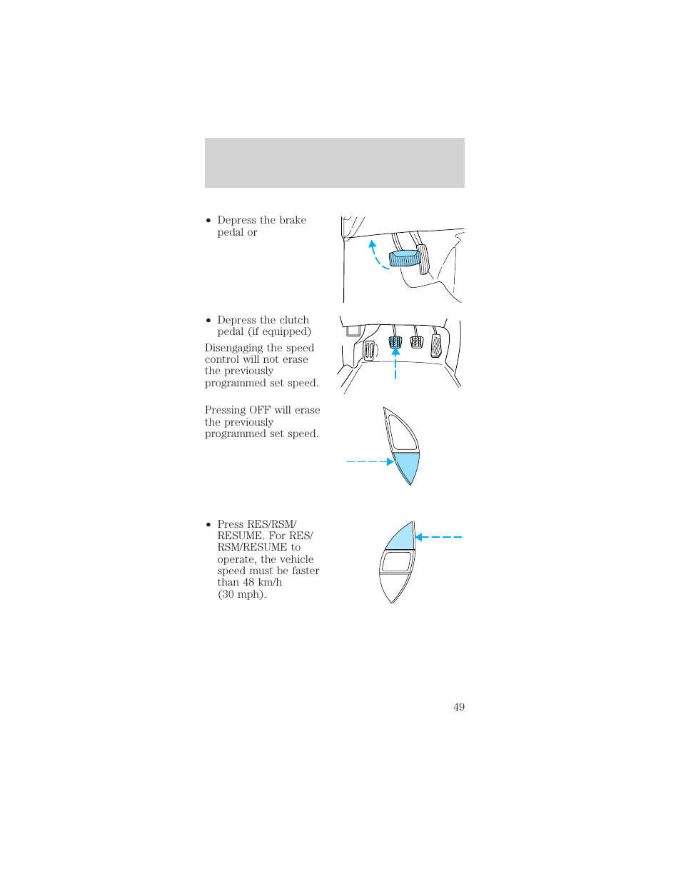 Controls and features | FORD 1999 Mustang User Manual | Page 49 / 216