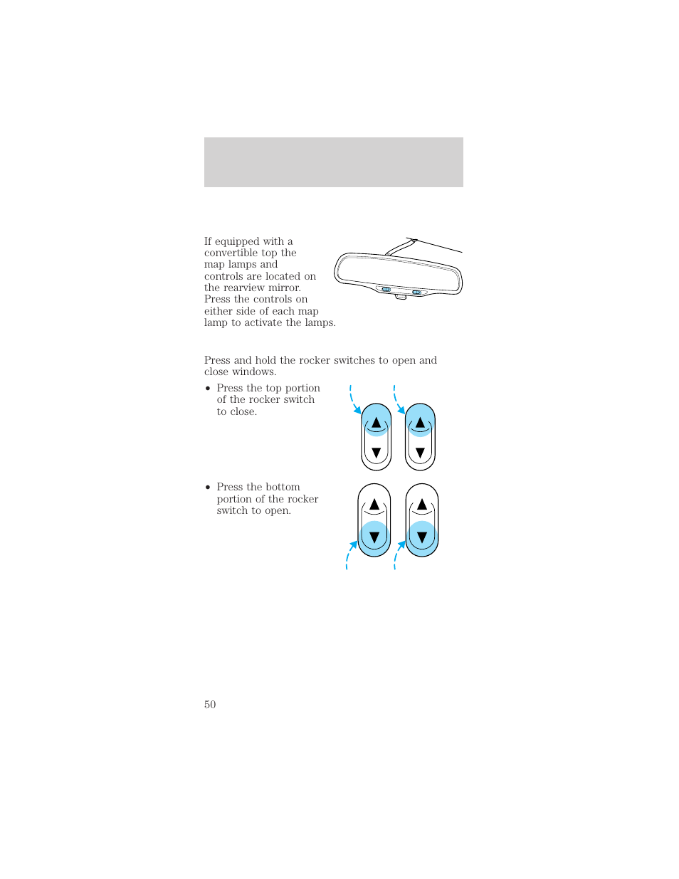 Controls and features | FORD 1999 Mustang User Manual | Page 50 / 216