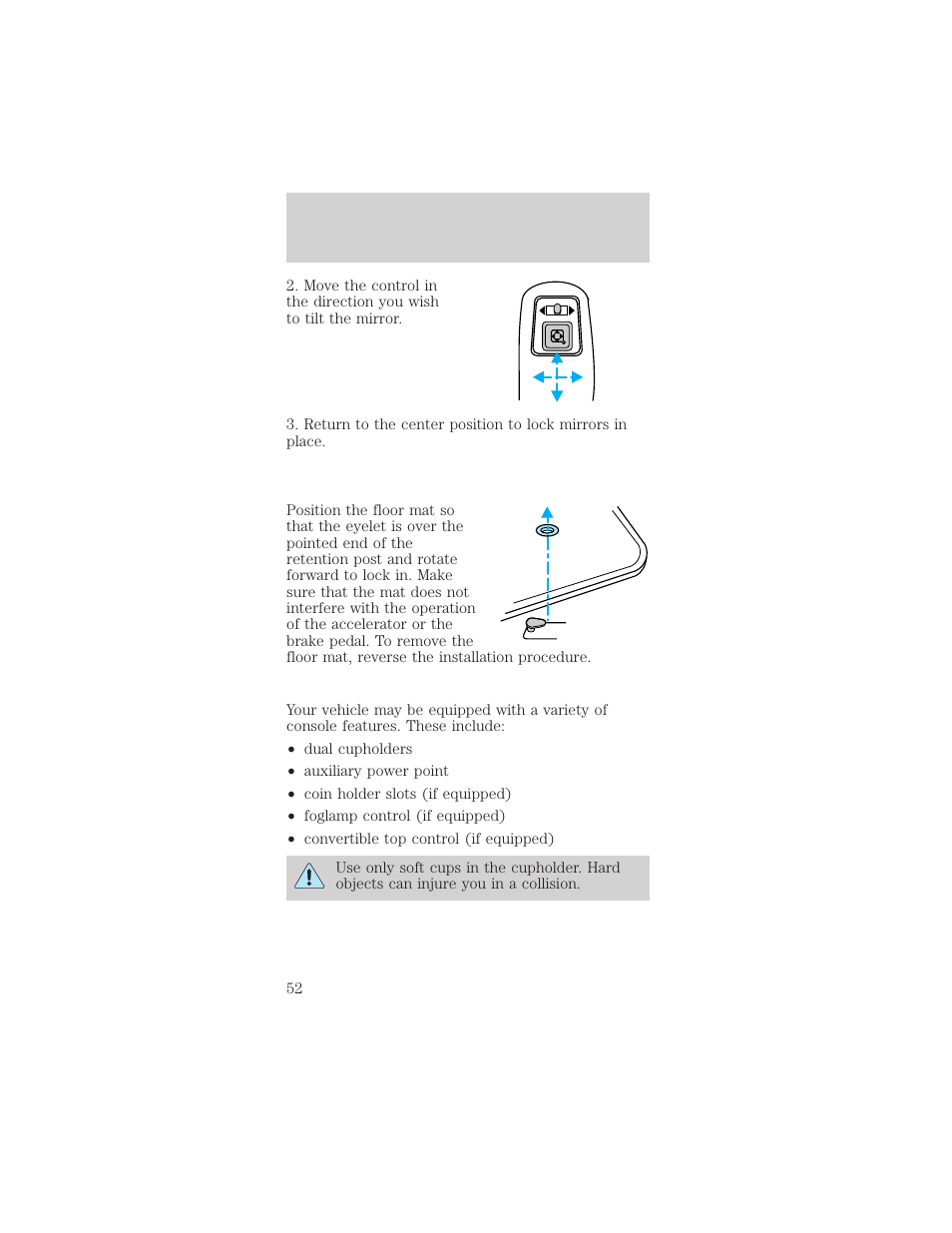 Controls and features | FORD 1999 Mustang User Manual | Page 52 / 216