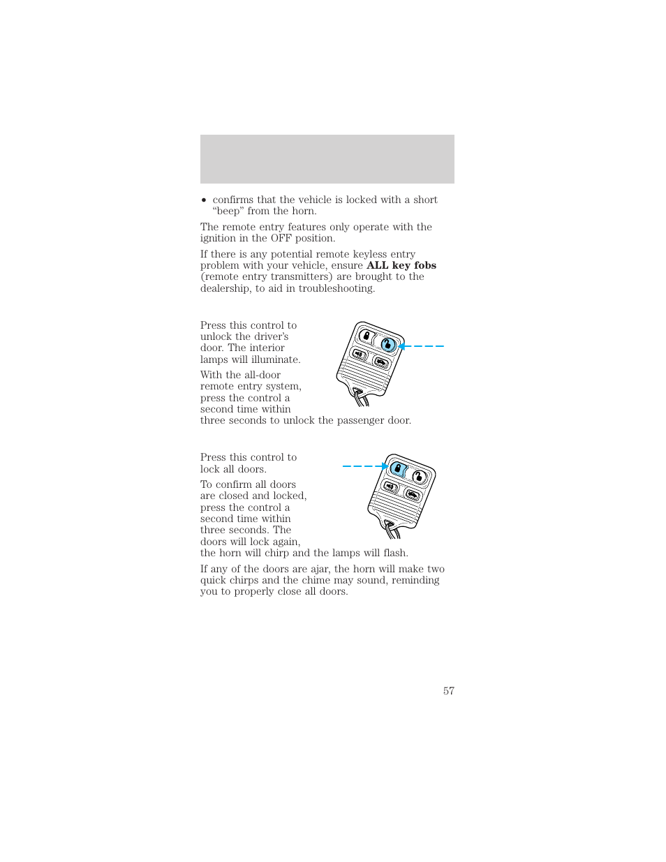 Controls and features | FORD 1999 Mustang User Manual | Page 57 / 216