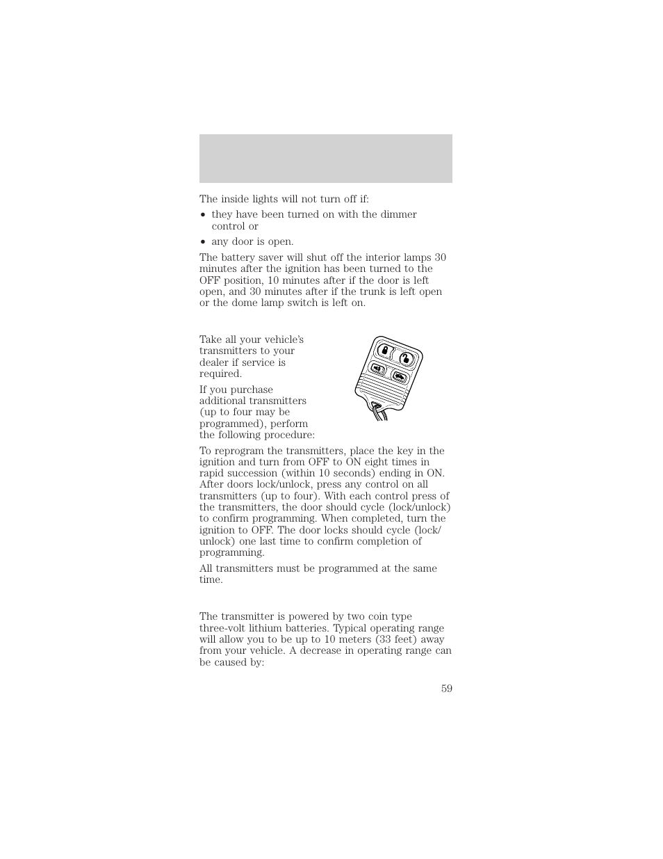 Controls and features | FORD 1999 Mustang User Manual | Page 59 / 216