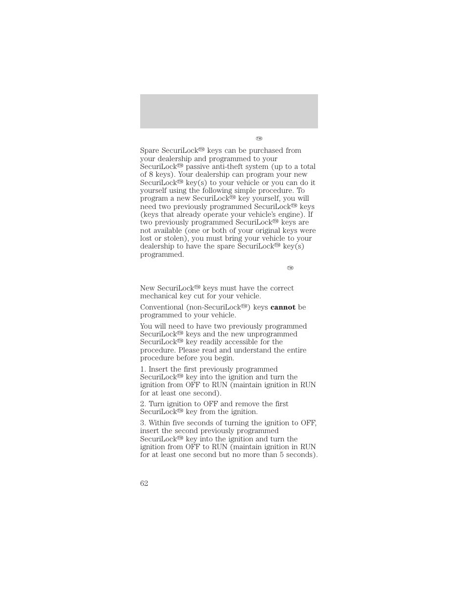 Controls and features | FORD 1999 Mustang User Manual | Page 62 / 216