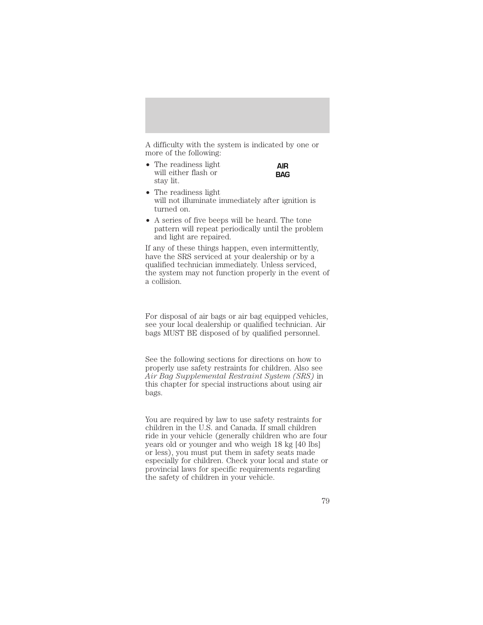 Seating and safety restraints | FORD 1999 Mustang User Manual | Page 79 / 216