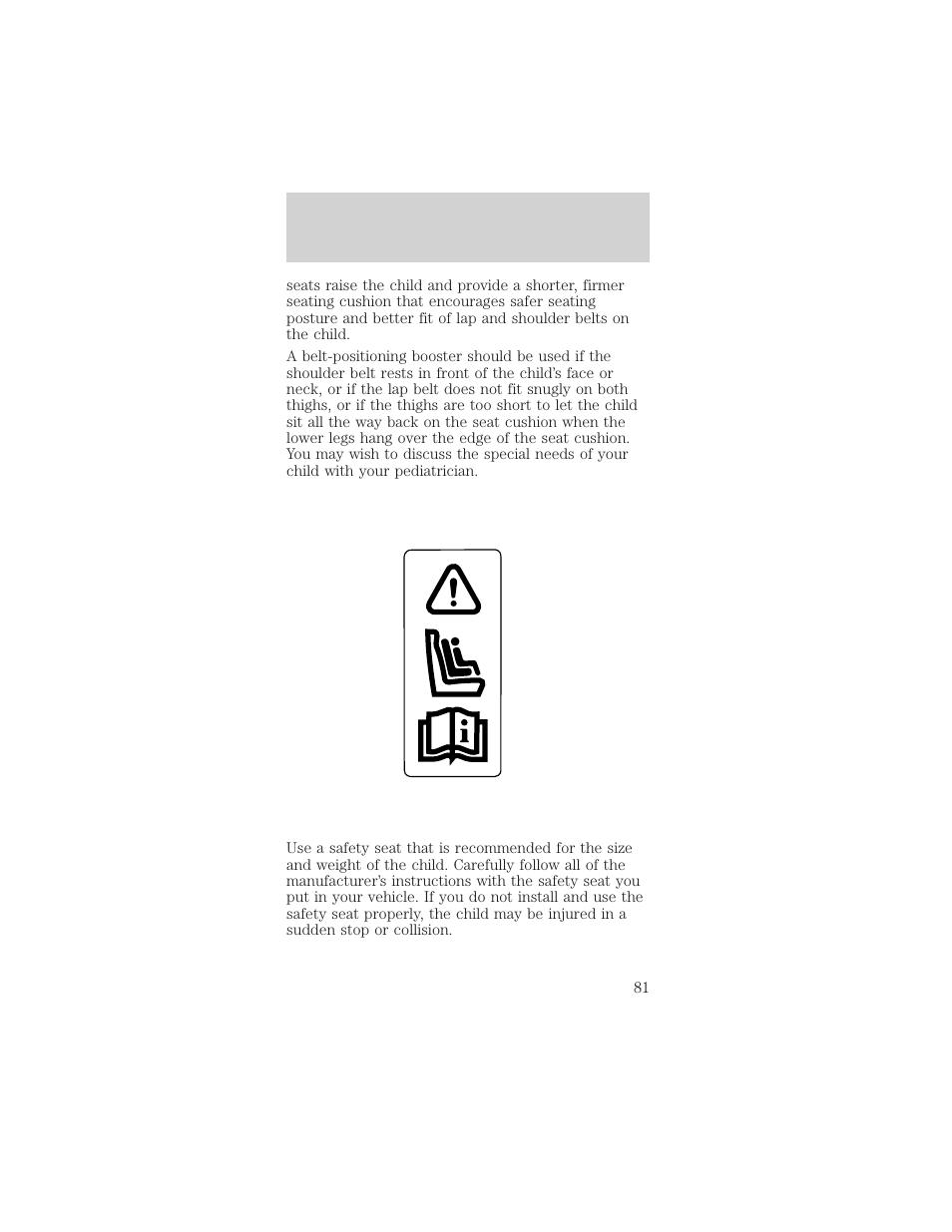 Seating and safety restraints | FORD 1999 Mustang User Manual | Page 81 / 216