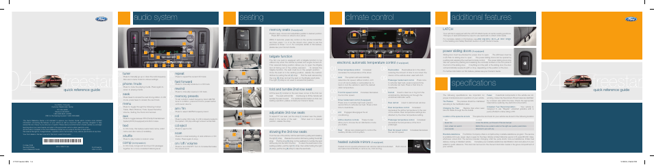 FORD 2004 Freestar User Manual | 2 pages