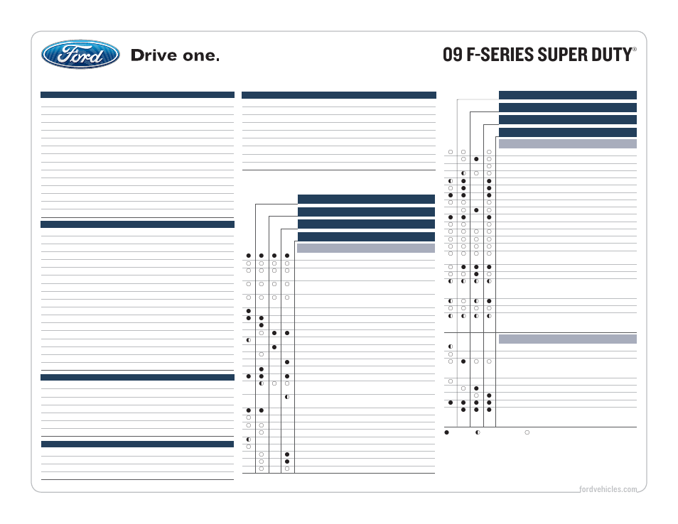 09 f-series super duty, Standard features, Features & options | Continued) | FORD 09 F-Series User Manual | Page 16 / 23