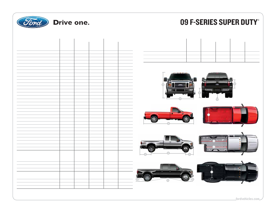 09 f-series super duty, Dimensions | FORD 09 F-Series User Manual | Page 19 / 23