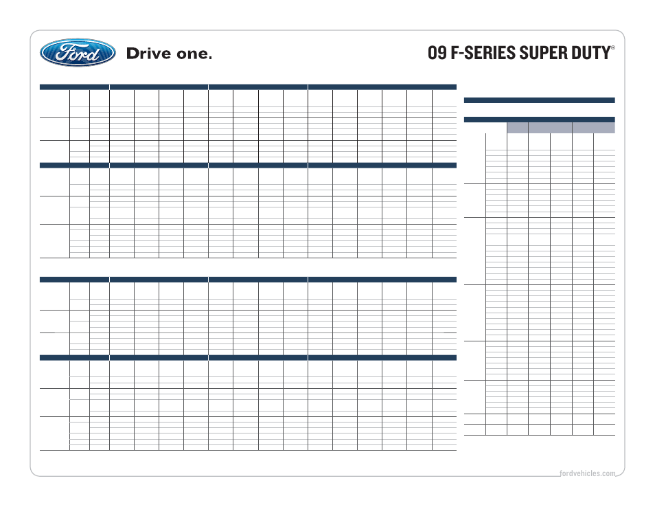 09 f-series super duty, Maximum payload | FORD 09 F-Series User Manual | Page 20 / 23