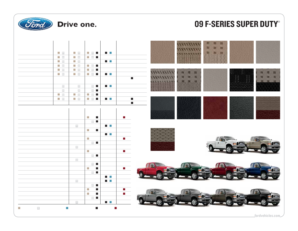 09 f-series super duty, Interior and exterior selections | FORD 09 F-Series User Manual | Page 21 / 23
