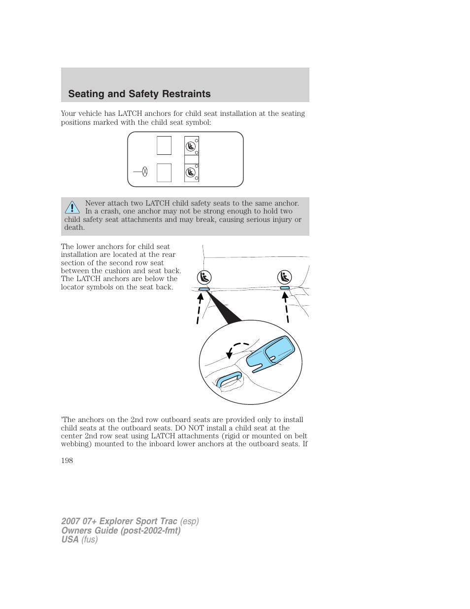 Seating and safety restraints | FORD 2004 User Manual | Page 198 / 360