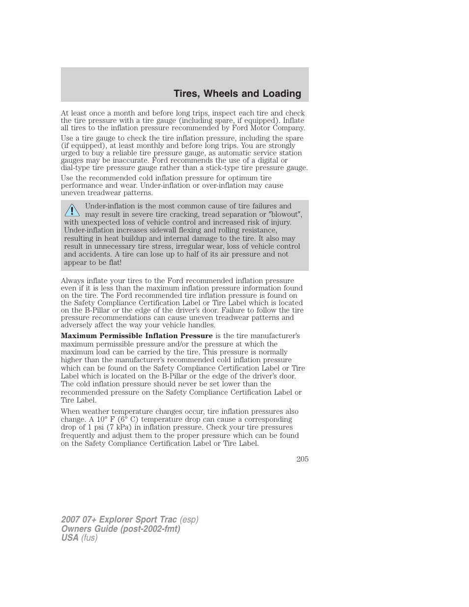 Tires, wheels and loading | FORD 2004 User Manual | Page 205 / 360