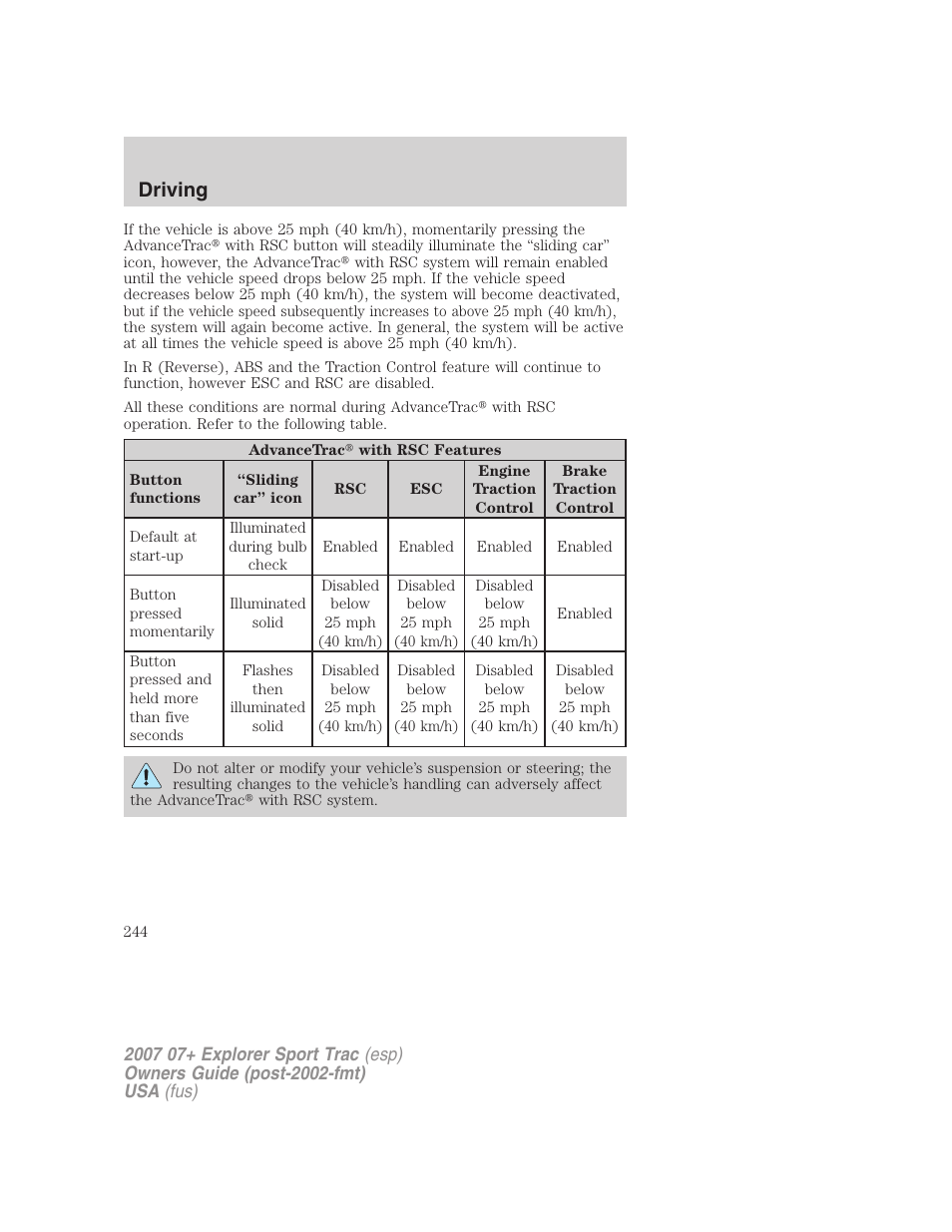 Driving | FORD 2004 User Manual | Page 244 / 360