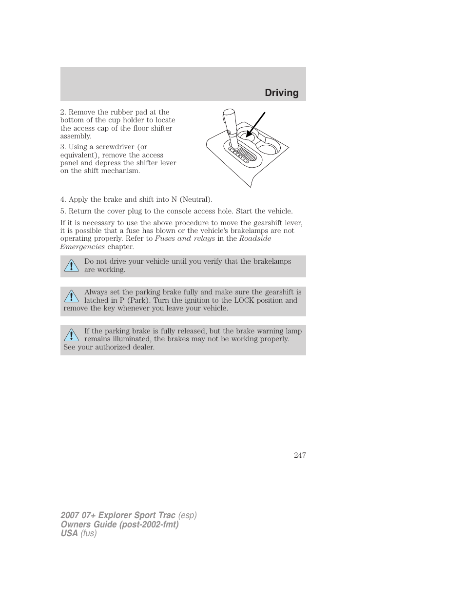 Driving | FORD 2004 User Manual | Page 247 / 360