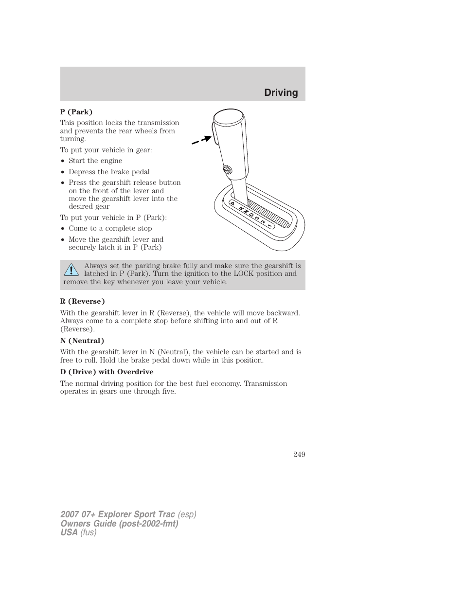 Driving | FORD 2004 User Manual | Page 249 / 360