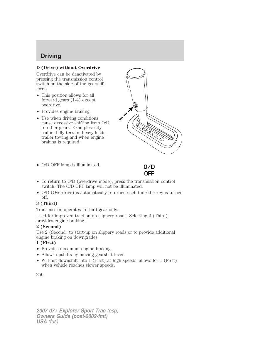 Driving | FORD 2004 User Manual | Page 250 / 360