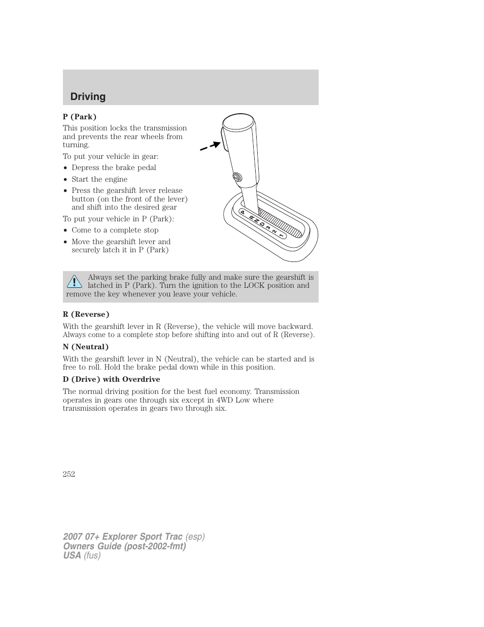 Driving | FORD 2004 User Manual | Page 252 / 360