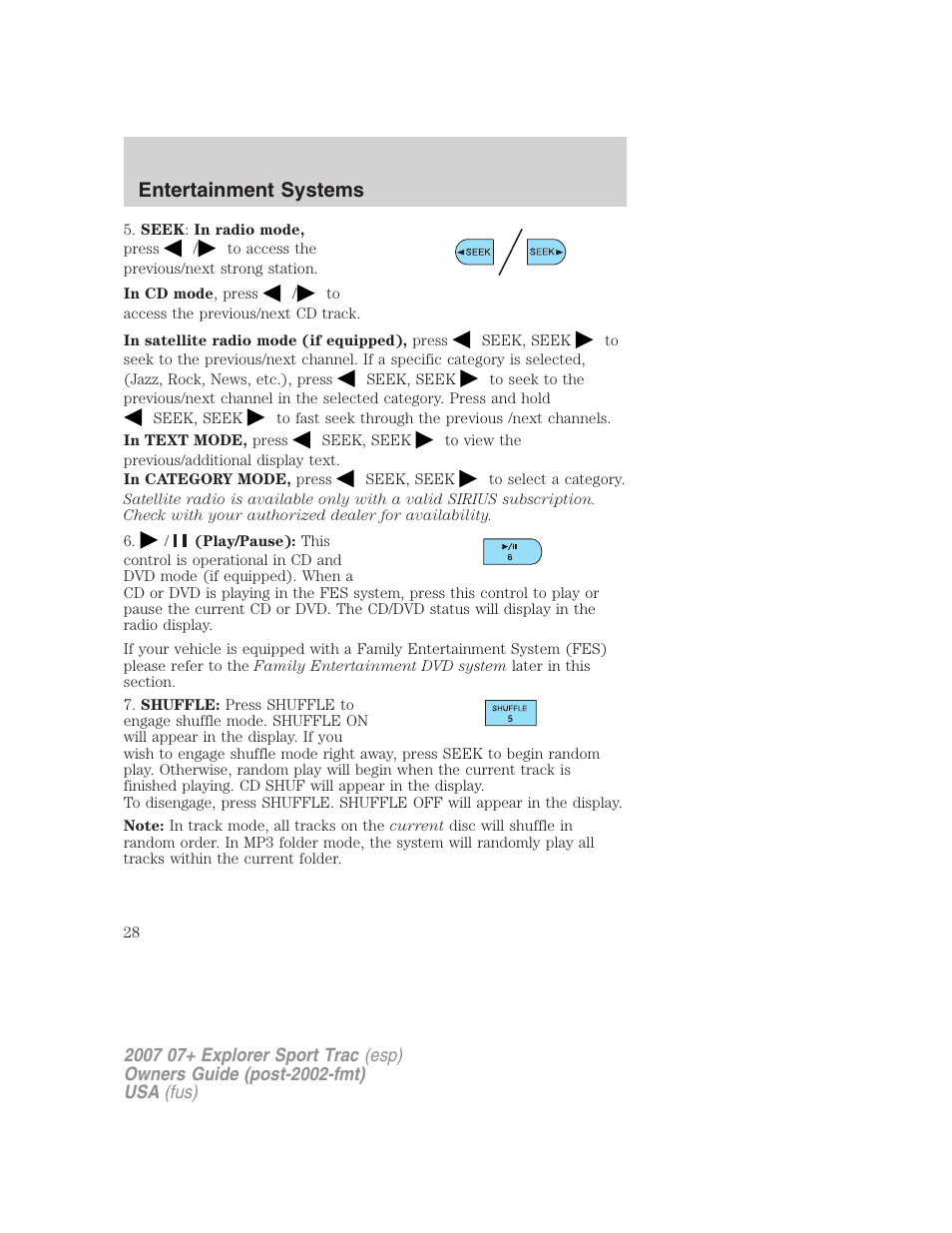Entertainment systems | FORD 2004 User Manual | Page 28 / 360