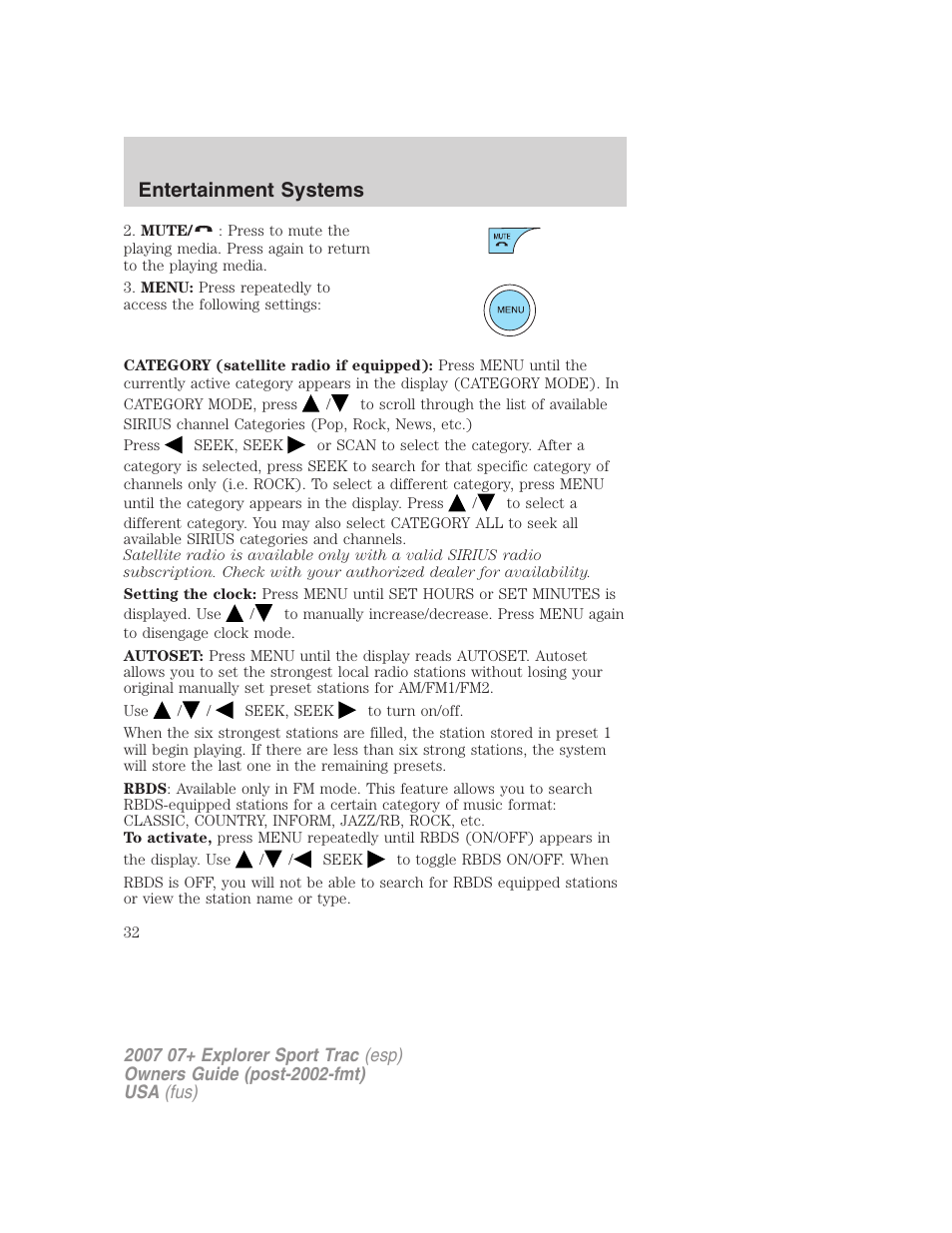 Entertainment systems | FORD 2004 User Manual | Page 32 / 360