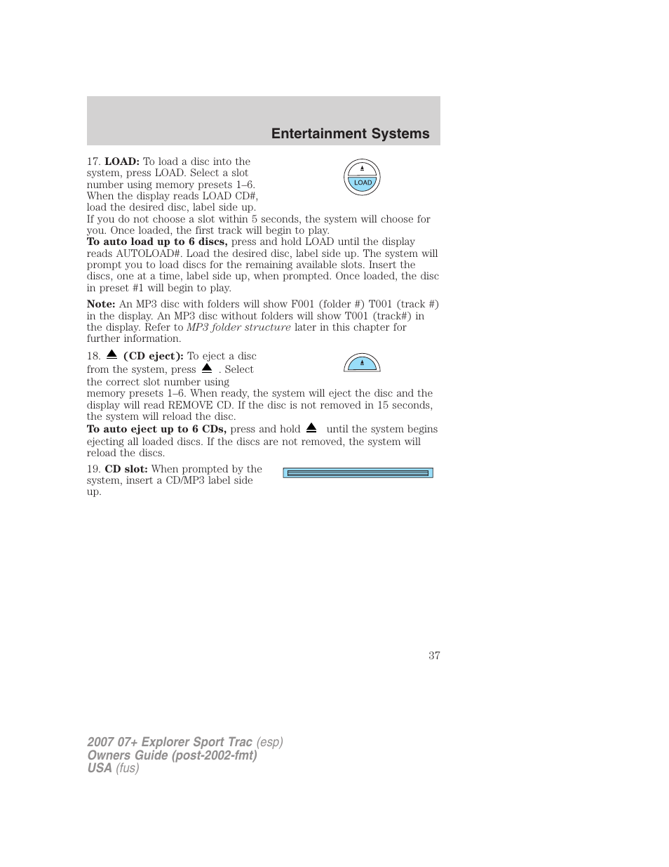 Entertainment systems | FORD 2004 User Manual | Page 37 / 360