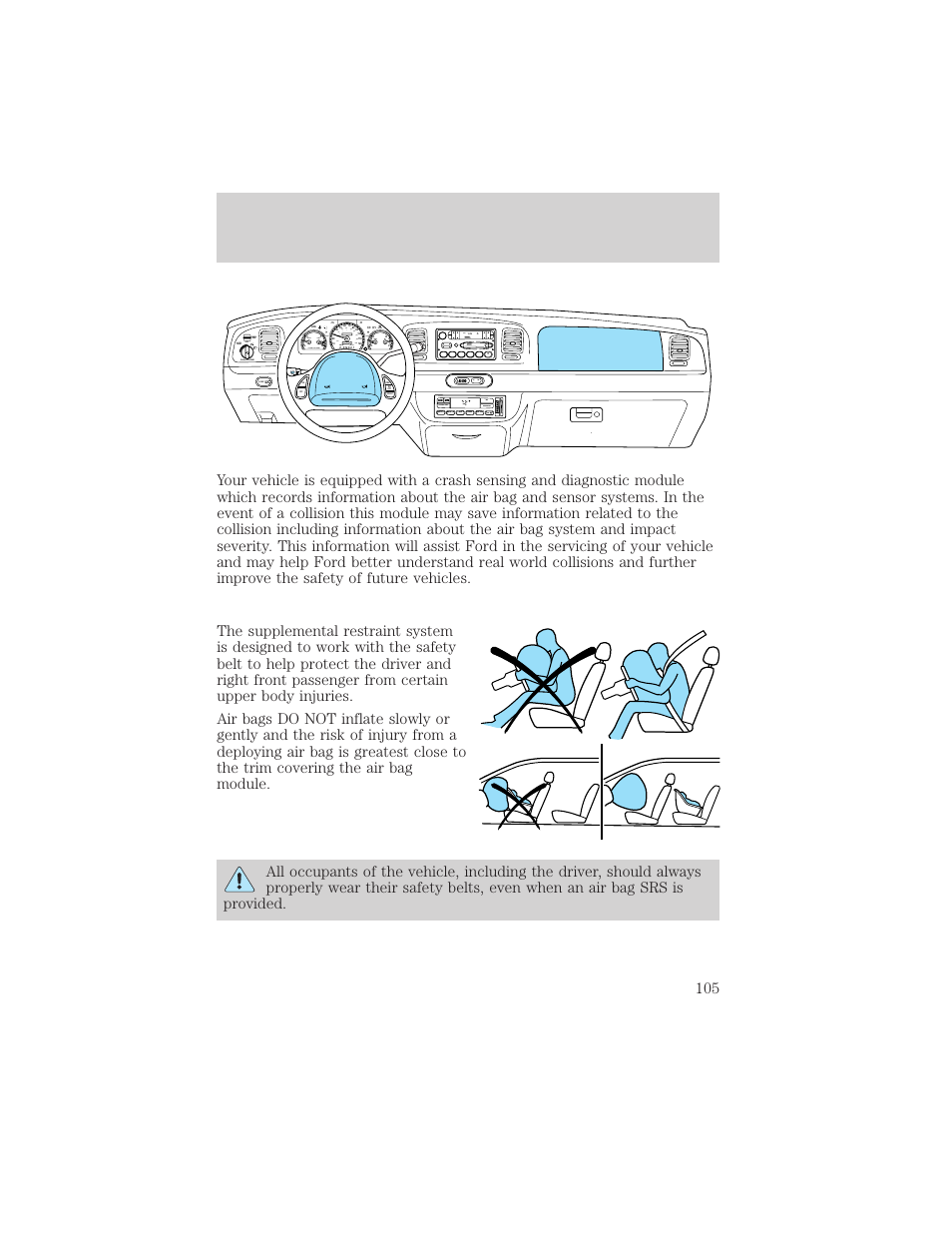 Seating and safety restraints, Hi lo f | FORD 2000 Crown Victoria User Manual | Page 105 / 224