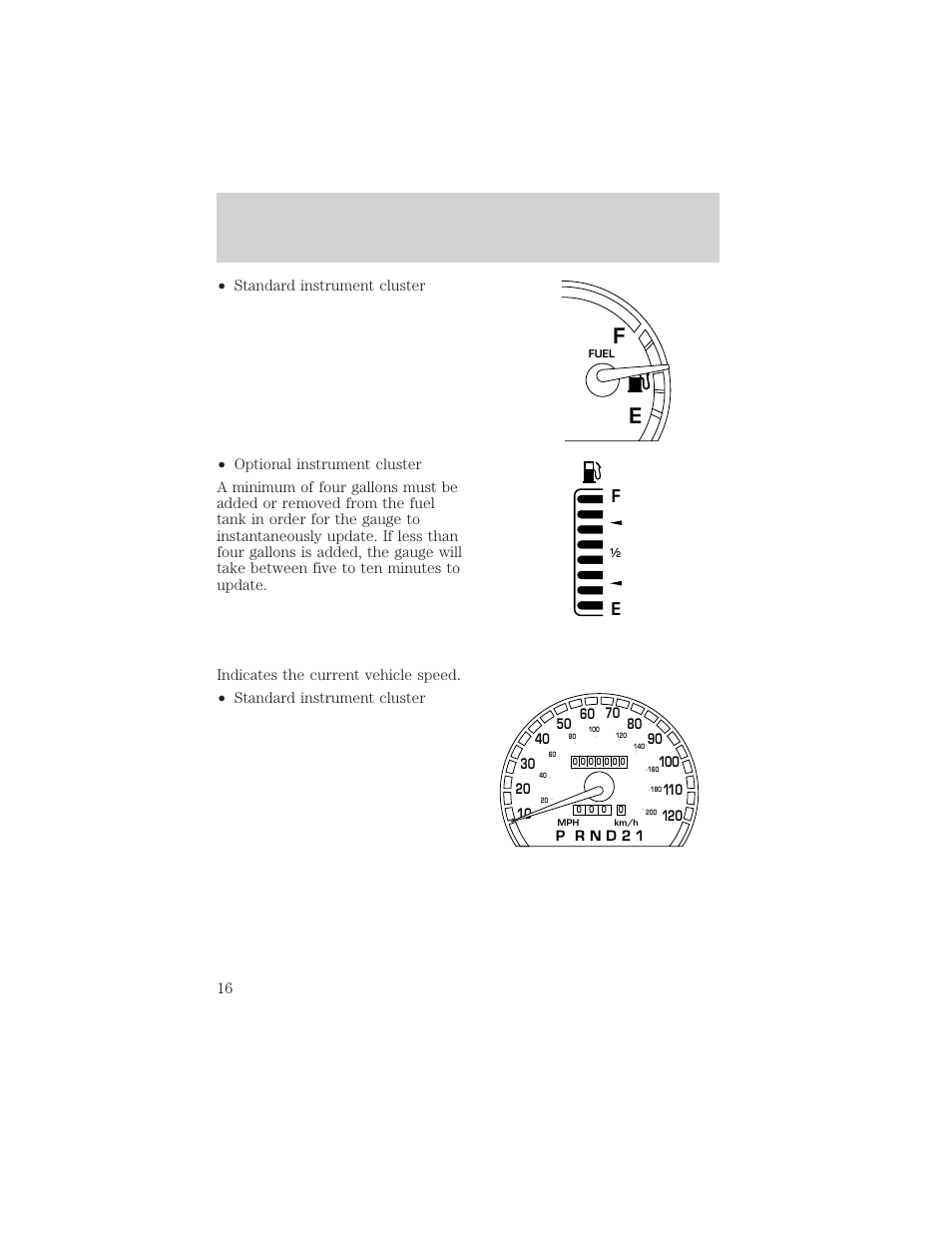 Instrumentation | FORD 2000 Crown Victoria User Manual | Page 16 / 224