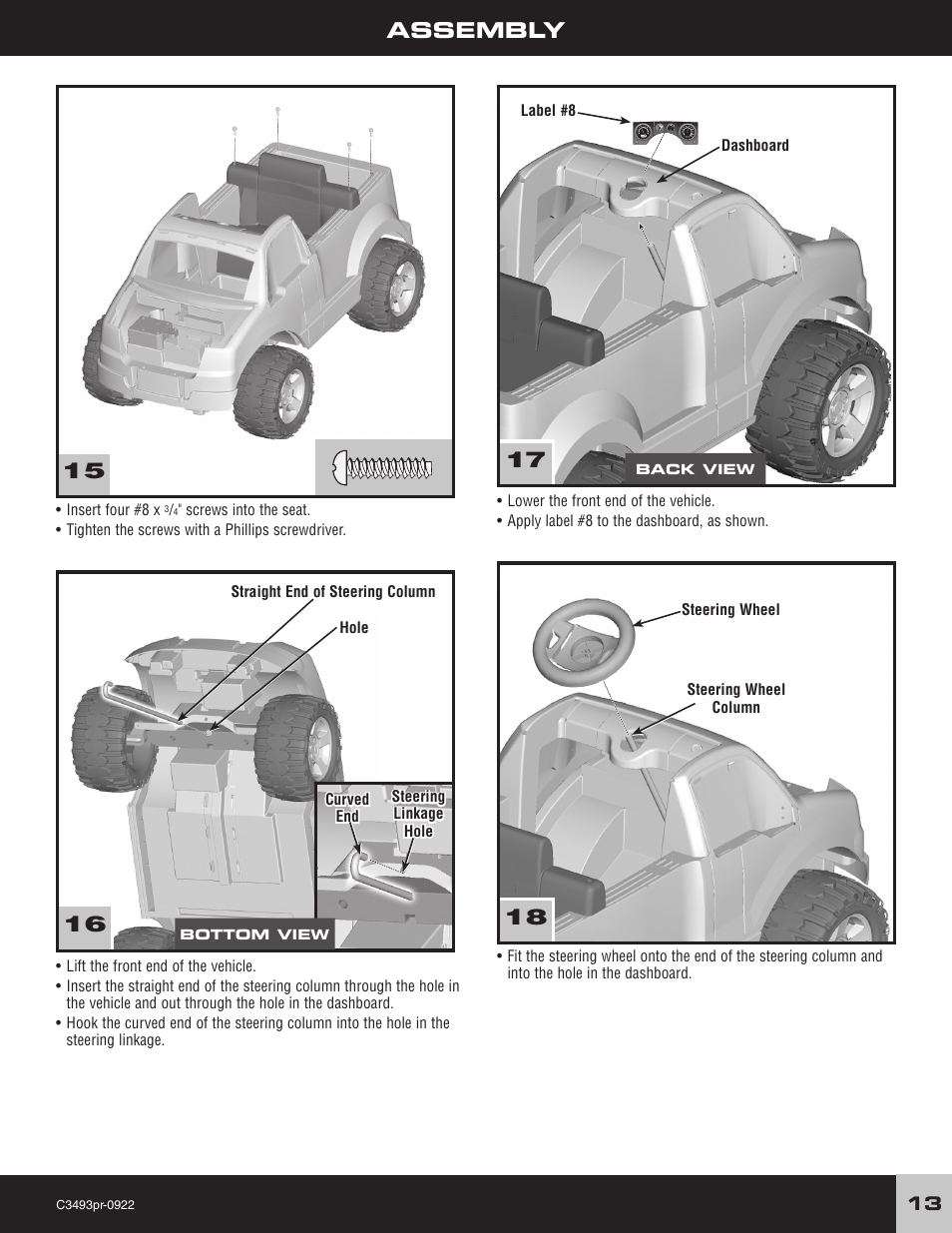 Assembly 15 | FORD F-150 C3493 User Manual | Page 13 / 28