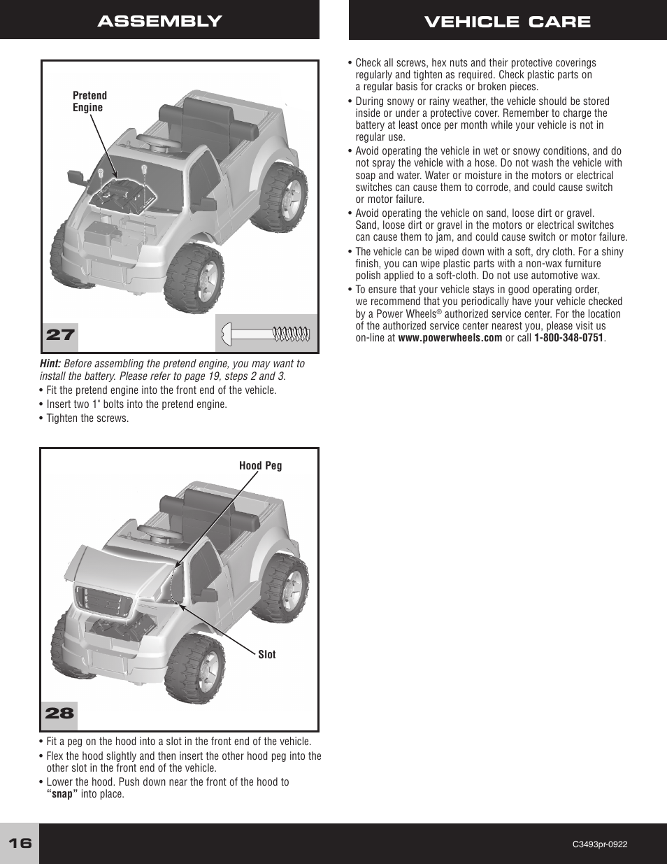 27 28 vehicle care, Assembly | FORD F-150 C3493 User Manual | Page 16 / 28