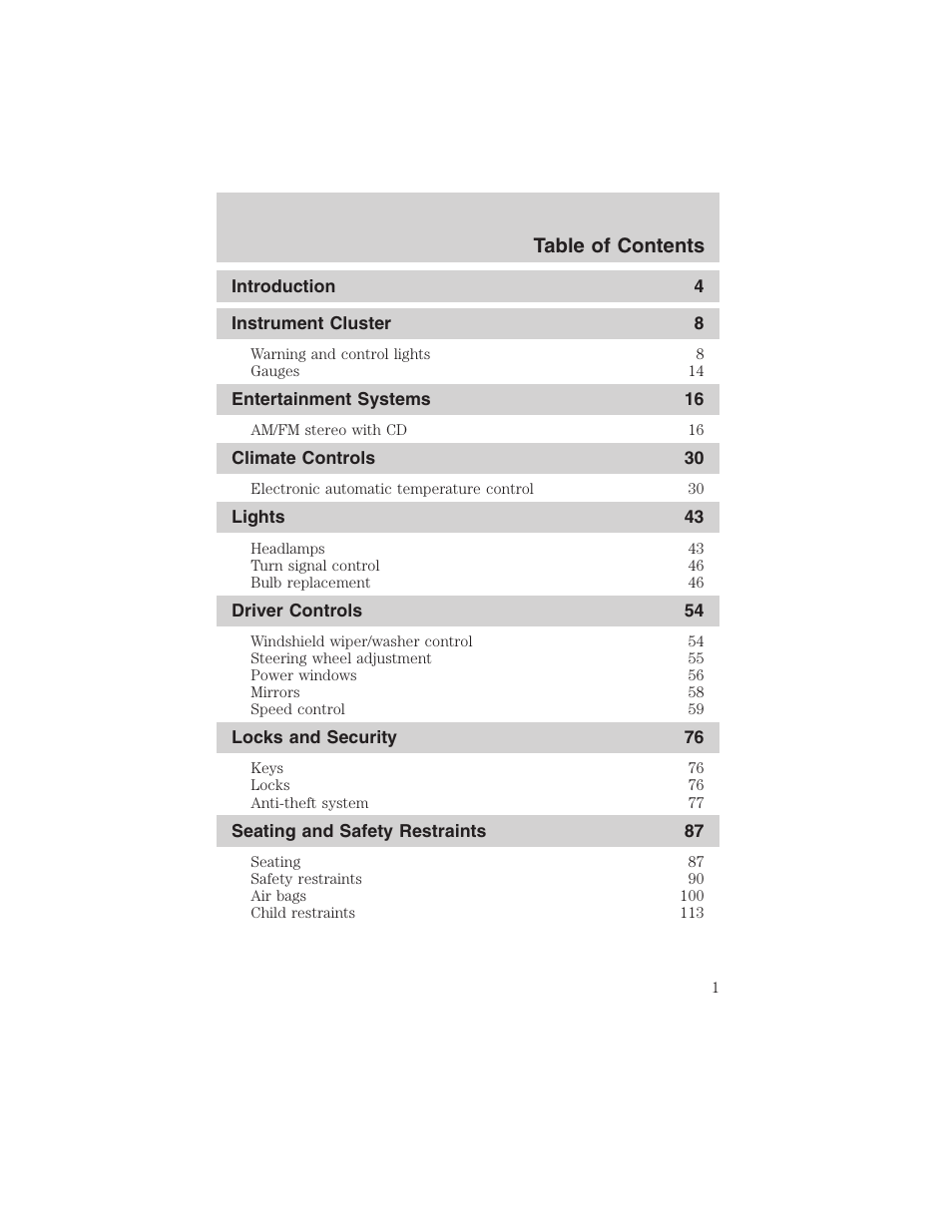 FORD 2002 Thunderbird User Manual | 232 pages