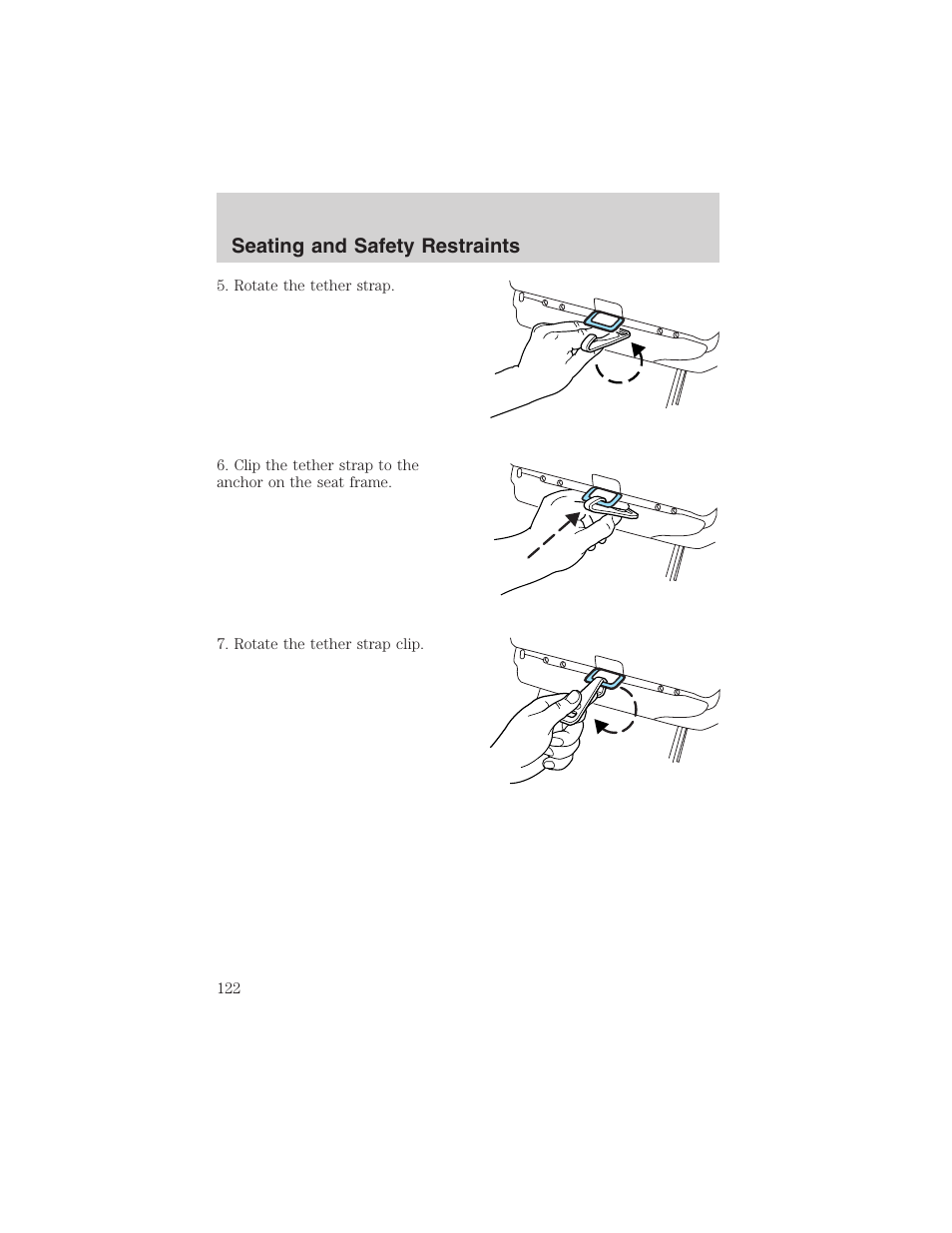 Seating and safety restraints | FORD 2002 Thunderbird User Manual | Page 122 / 232