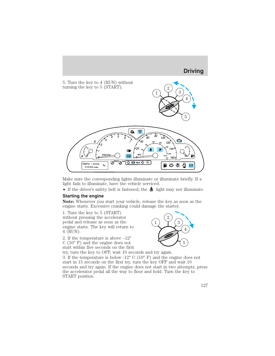 Driving | FORD 2002 Thunderbird User Manual | Page 127 / 232