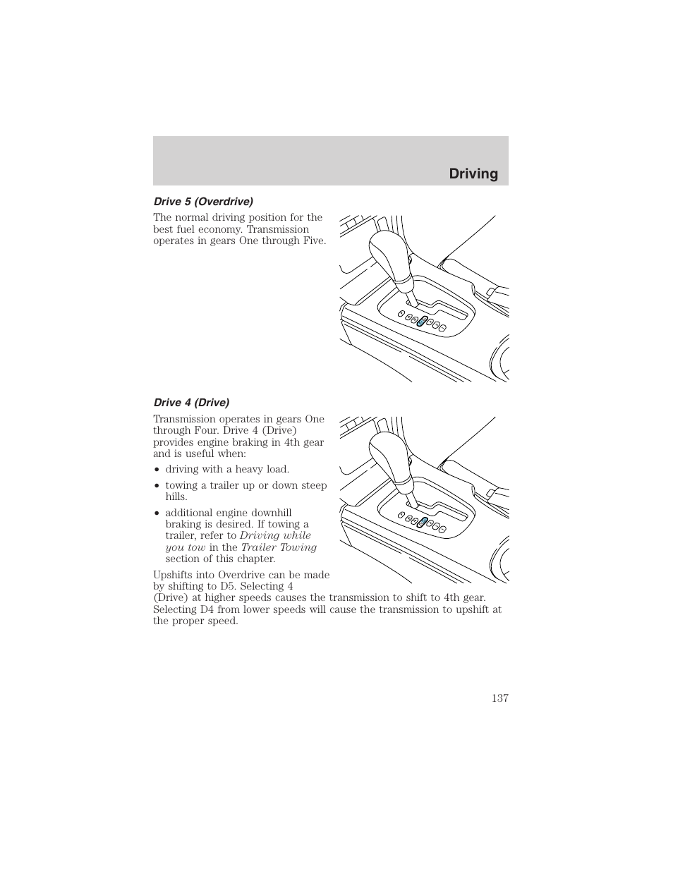 Driving | FORD 2002 Thunderbird User Manual | Page 137 / 232