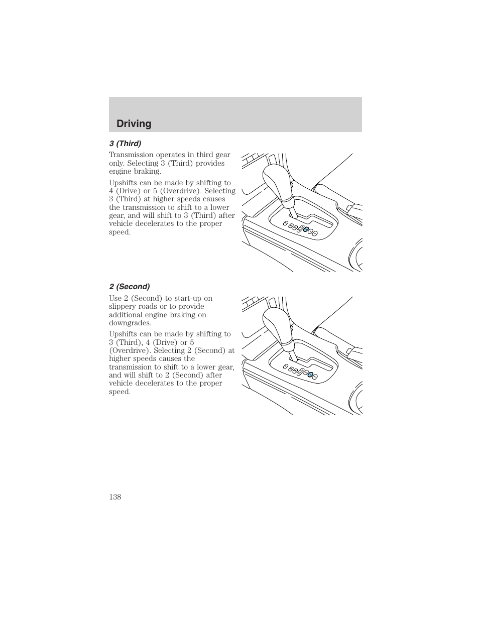 Driving | FORD 2002 Thunderbird User Manual | Page 138 / 232