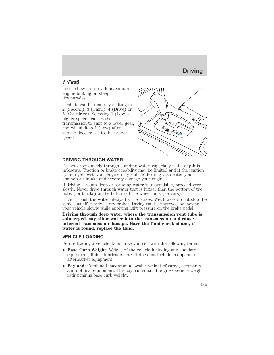Driving | FORD 2002 Thunderbird User Manual | Page 139 / 232