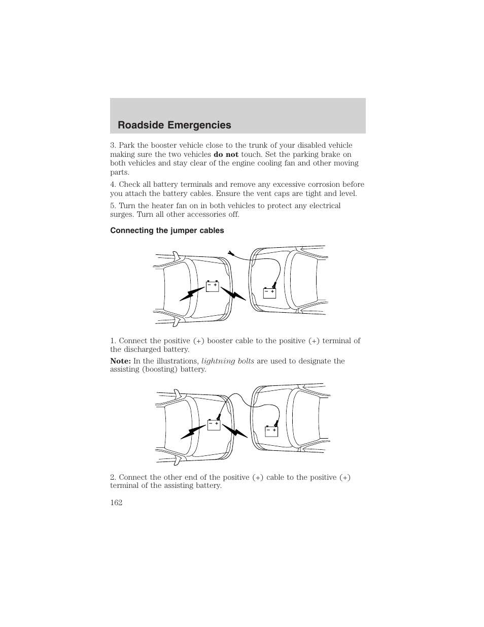 Roadside emergencies | FORD 2002 Thunderbird User Manual | Page 162 / 232