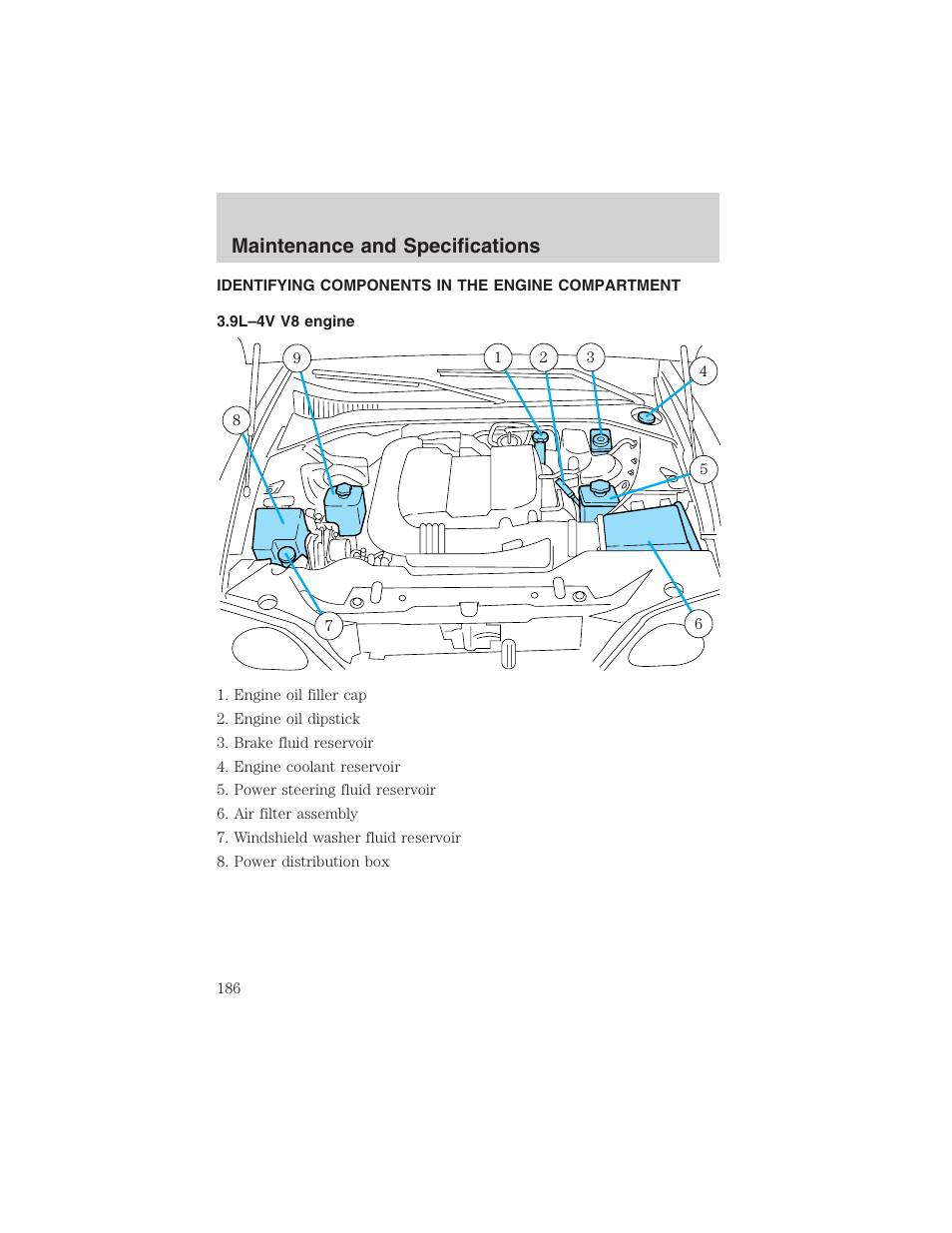Maintenance and specifications | FORD 2002 Thunderbird User Manual | Page 186 / 232
