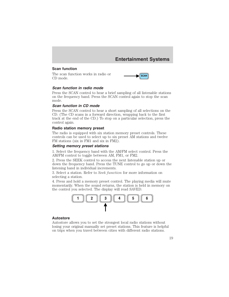 Entertainment systems | FORD 2002 Thunderbird User Manual | Page 19 / 232