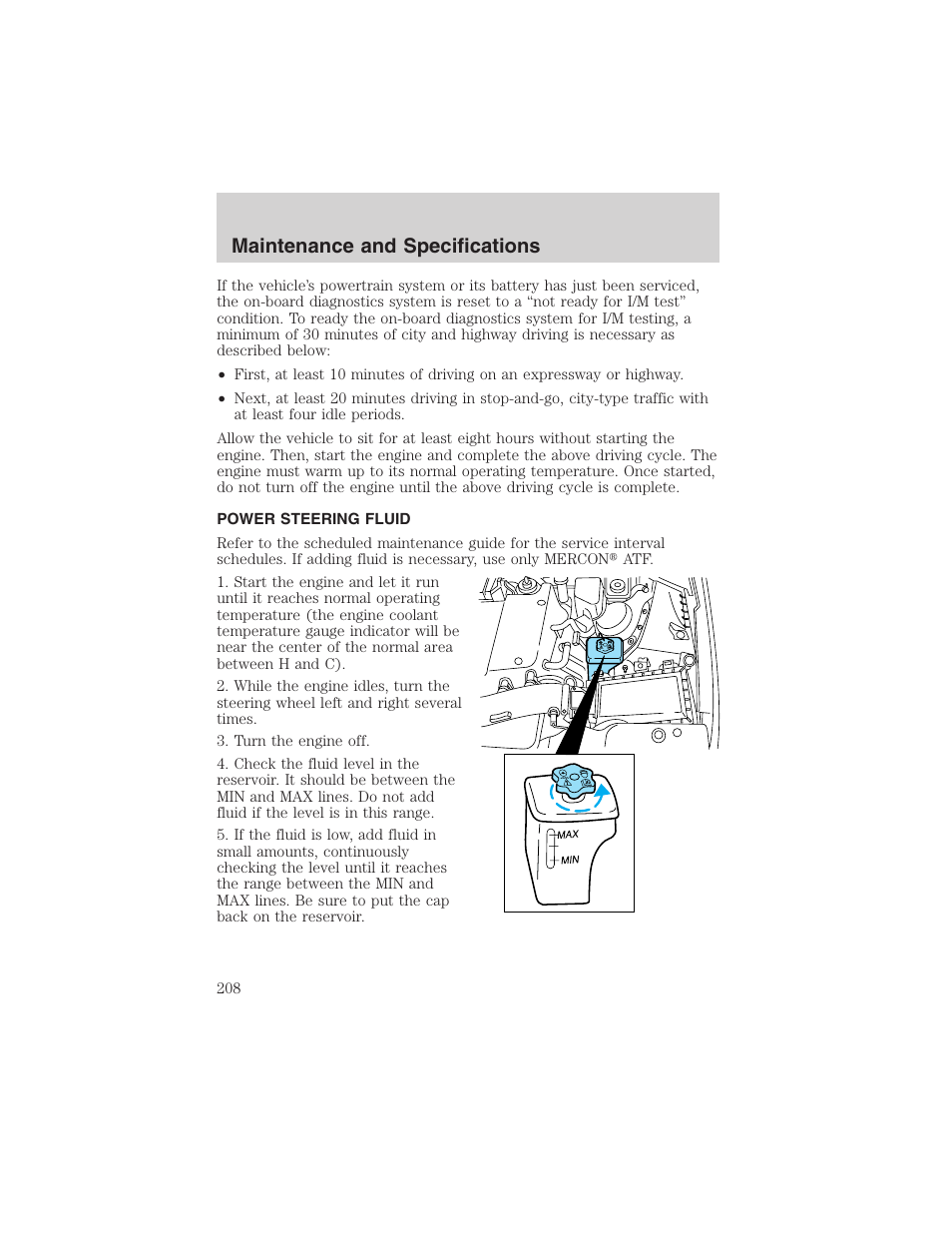 Maintenance and specifications | FORD 2002 Thunderbird User Manual | Page 208 / 232