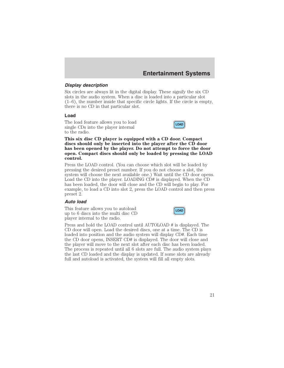 Entertainment systems | FORD 2002 Thunderbird User Manual | Page 21 / 232