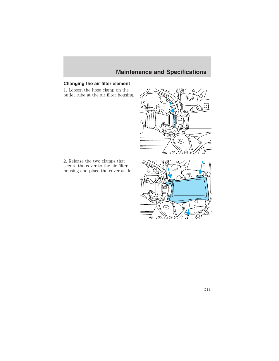 Maintenance and specifications | FORD 2002 Thunderbird User Manual | Page 211 / 232