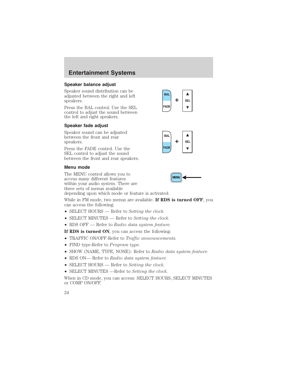 Entertainment systems | FORD 2002 Thunderbird User Manual | Page 24 / 232