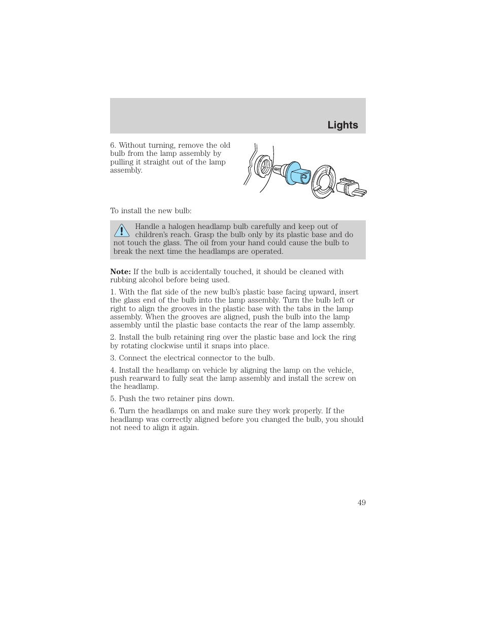 Lights | FORD 2002 Thunderbird User Manual | Page 49 / 232
