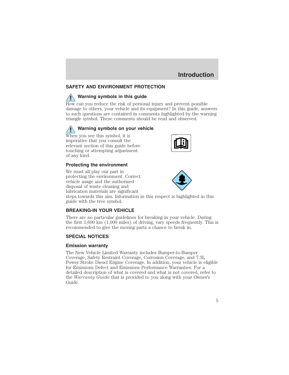 Introduction | FORD 2002 Thunderbird User Manual | Page 5 / 232